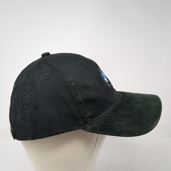 BMW Slideback Hat Black One Size Adjustable Embroidered Logo 6 Panel - Picture 5 of 9